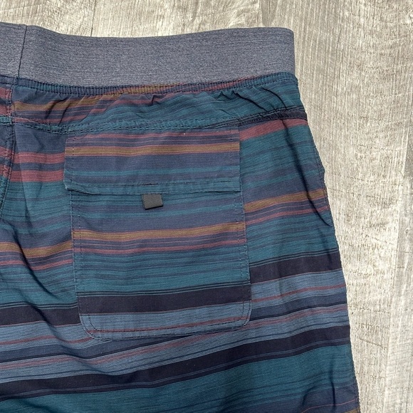 Men's PrAna XXL 2XL Swim Shorts Ground Speed Hybrid Striped Elastic Waist - Picture 8 of 11